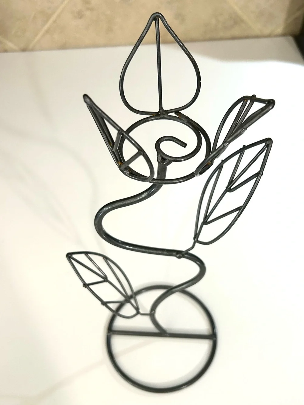 Tall Wire Tree Jewelry Stand Metal Ring & Necklace Organizer